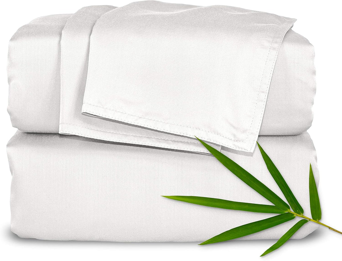 King Sheets by , Genuine 100% Organic Viscose Derived from Bamboo Bed Sheet Set, Soft & Cooling, Double Stitching, 2