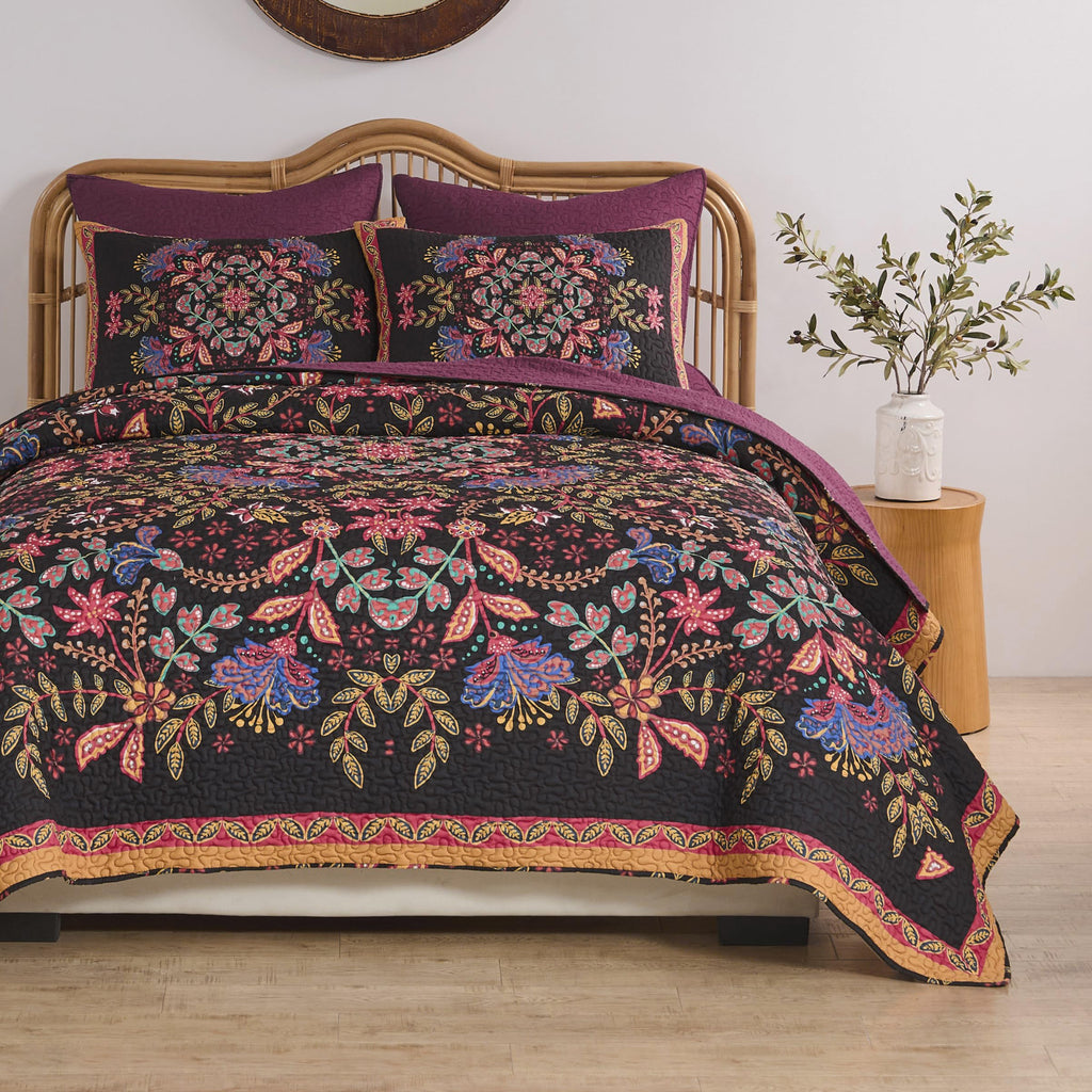 Jessa Vintage Boho Collection Quilt Set, 3-Piece