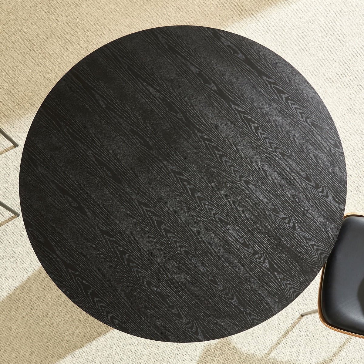 Inspired Saarinen Style Round Dining Table for 6 People, 47.24 Inches Dining Room Table, Modern Wood Round Kitchen Tables Black Pedestal Base