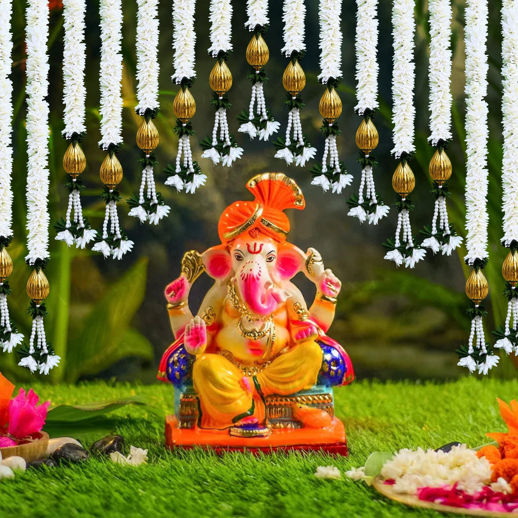 Diwali Decorations, 5 Pc Indian Decor Artificial Flower Garland 3Ft