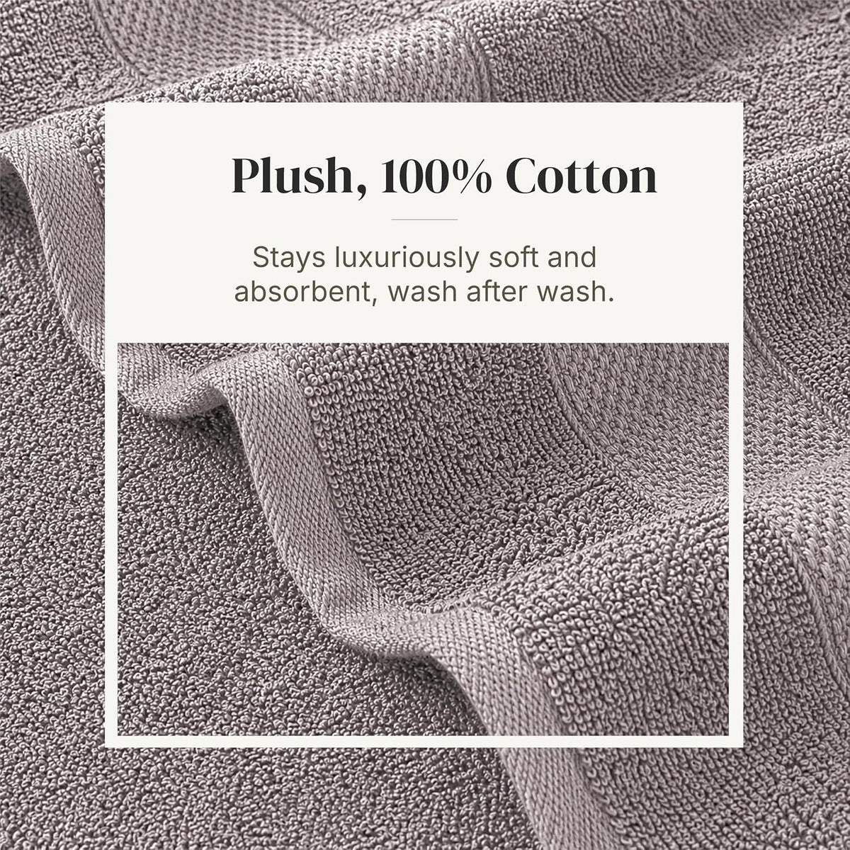 6 Piece Cotton Bath Towel Set - Ultra Soft 600 GSM Towels - Bathroom Set with Hand Towels and Washcloths - Waffle