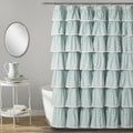 Lace Ruffle Single 72" W x 72" L Blue - Blue Shower Curtains - Ruffle Bathroom Curtain - Coquette Bathroom Decor