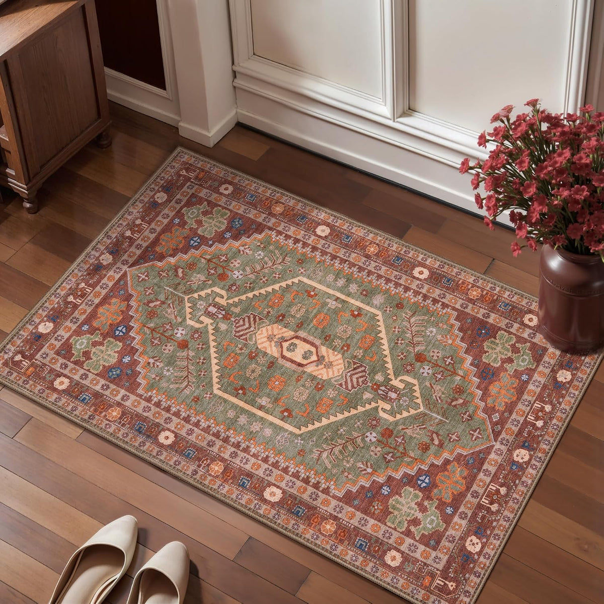 Small Area Rug, Washable Boho Thin Mat Kitchen