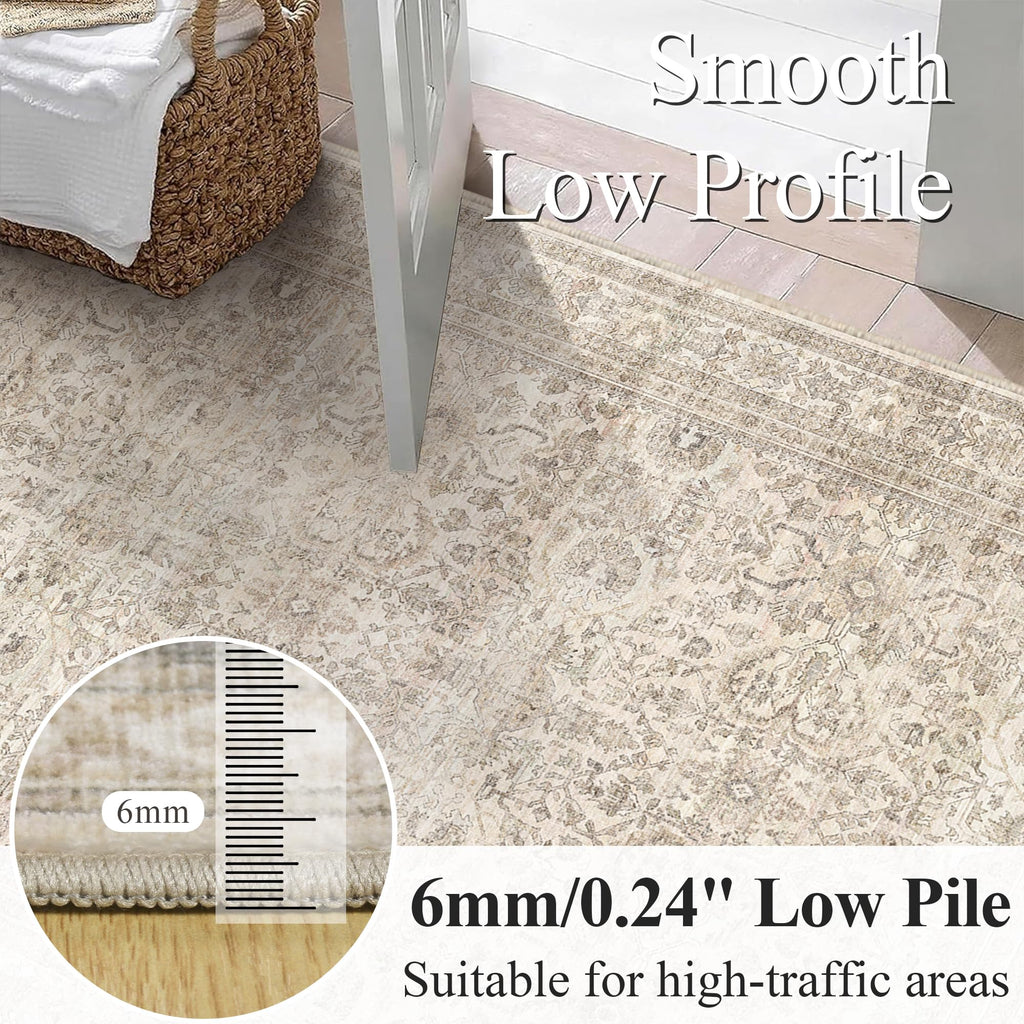 Hallway Runner Rugs Washable Beige Kitchen Runners Non Slip
