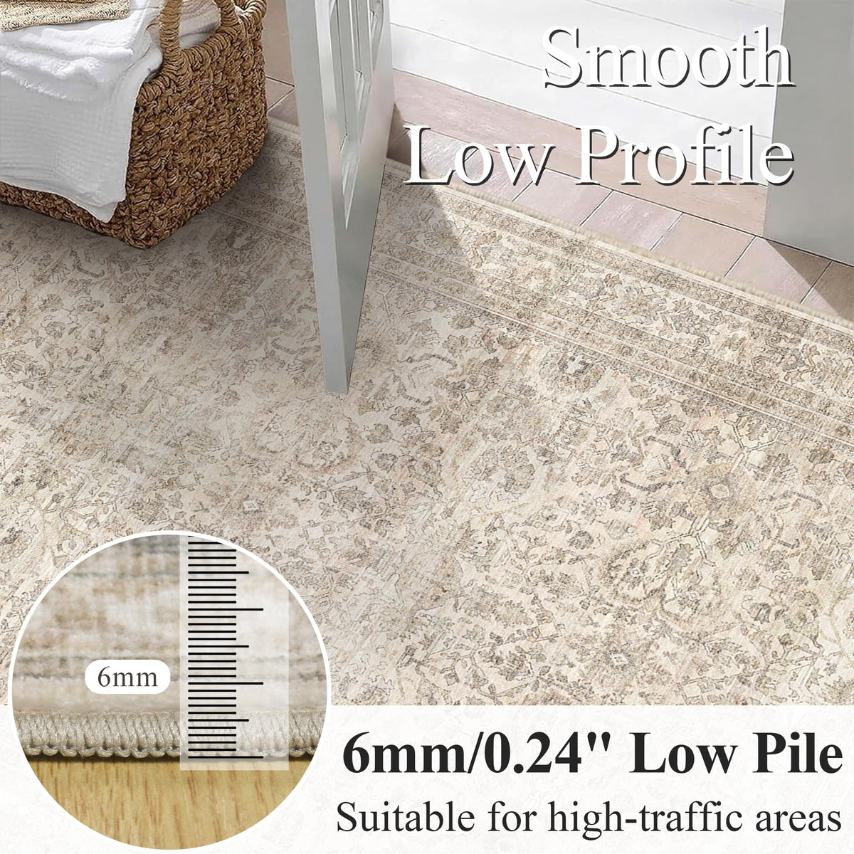 Hallway Runner Rugs Washable Beige Kitchen Runners Non Slip