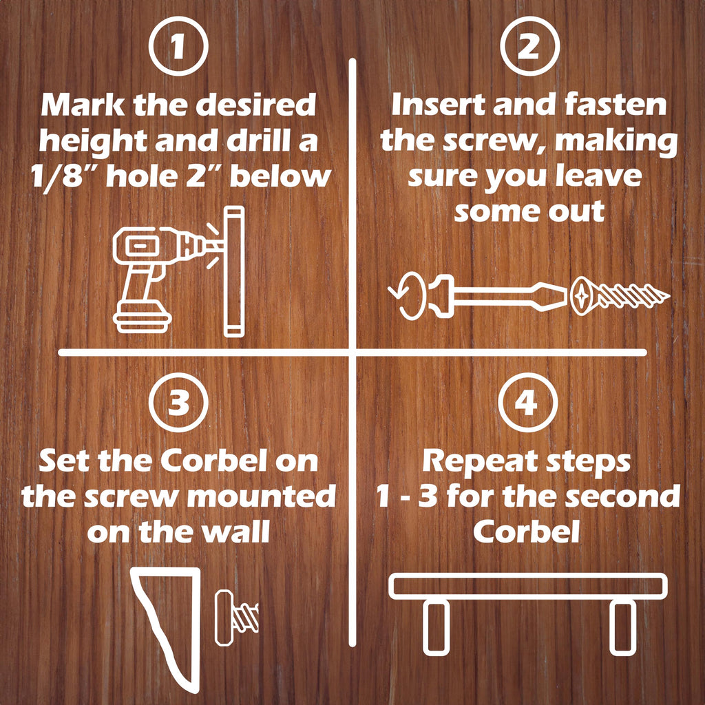 Arch Corbel (2 Count, Small) | 5" x 5" x 13⁄4" Unfinished Hardwood Bracket w/Pre-Installed Keyhole Plate | Decorative