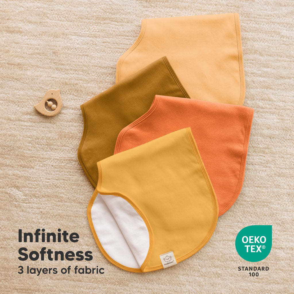 4-Pack Baby Burp Cloths Baby Girl, Boy, Organic Cotton (Phase)
