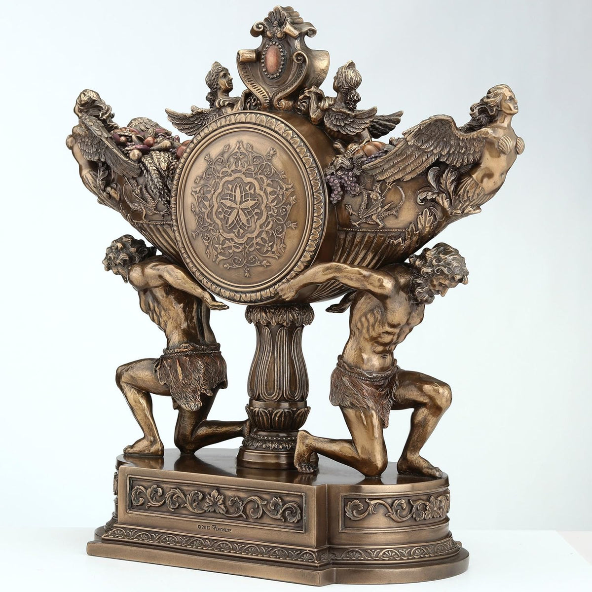 Strong Men Carrying Vessel of Harvest Clock