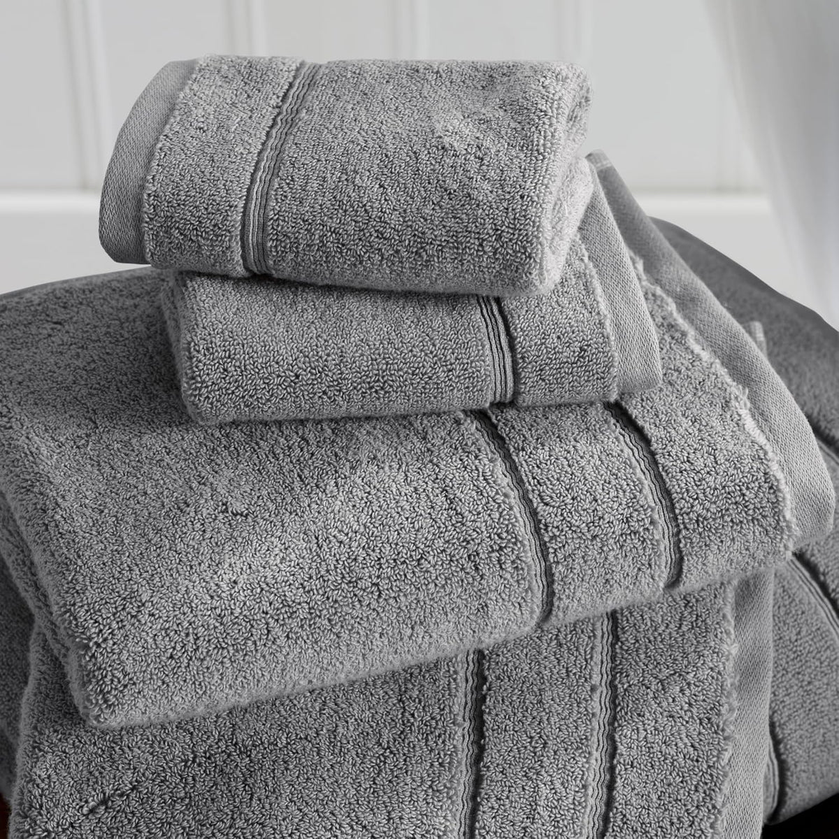 Luxury Turkish Cotton Bath Towels Set | 2-Pack | Grey | 100% Turkish Cotton | Premium Bath Towels | Ultra Soft Thick