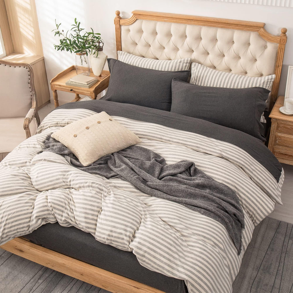 Jersey Knit Sheet Set Heather Charcoal Grey Twin XL