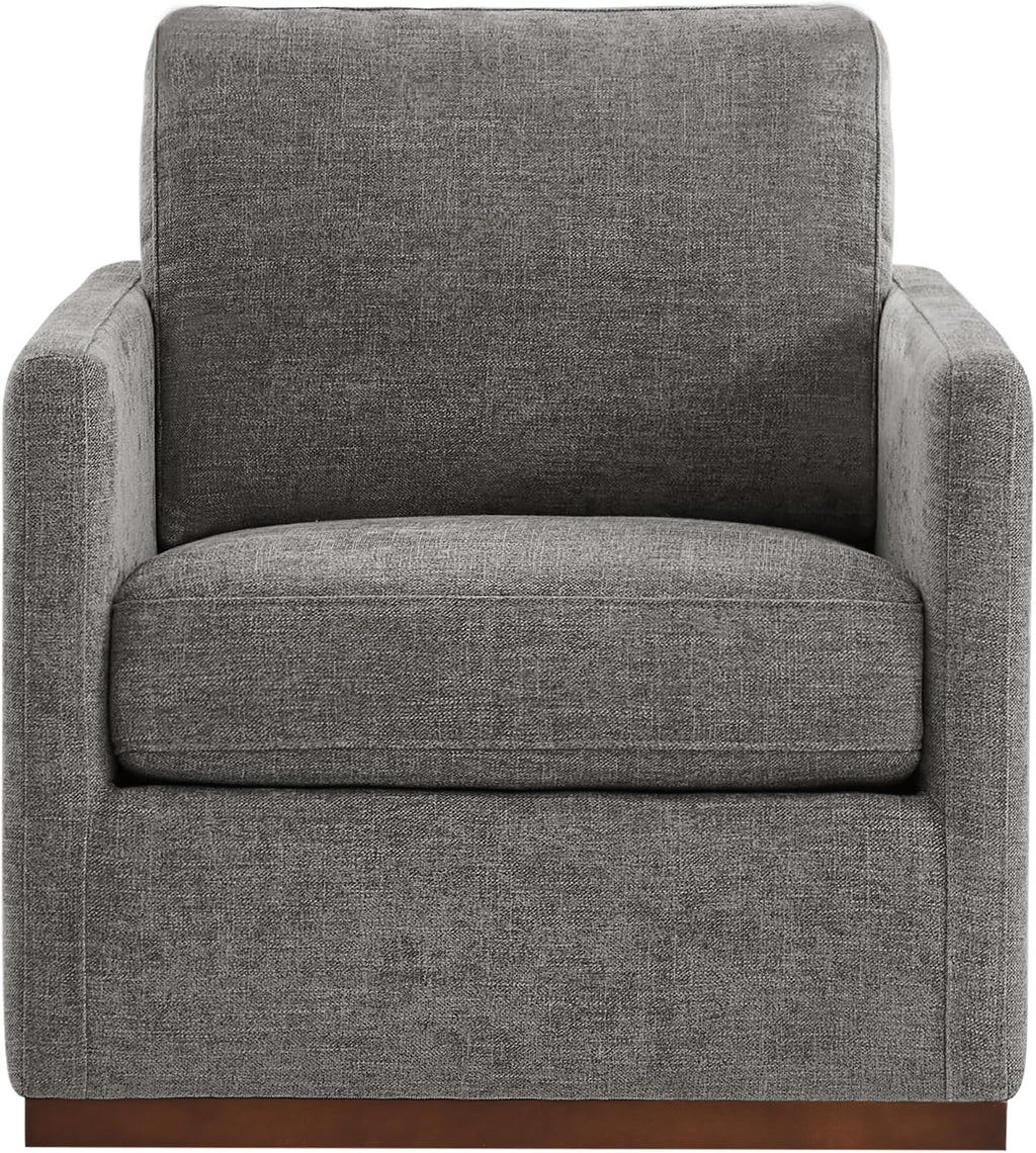 Swivel Accent Chair, FSC Certified Mid Century Modern Arm Chair , Fully Assembled, Grey