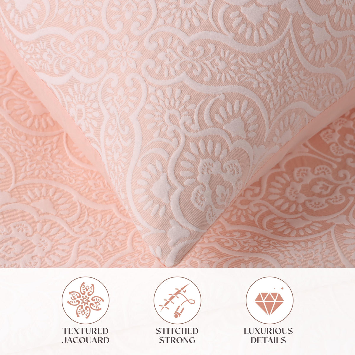 3 Piece Bedspread Set, Home Bed Decor, Decorative Bed Spread, 2 Pillow Shams, Medium Weight Blanket, Floral Matelasse