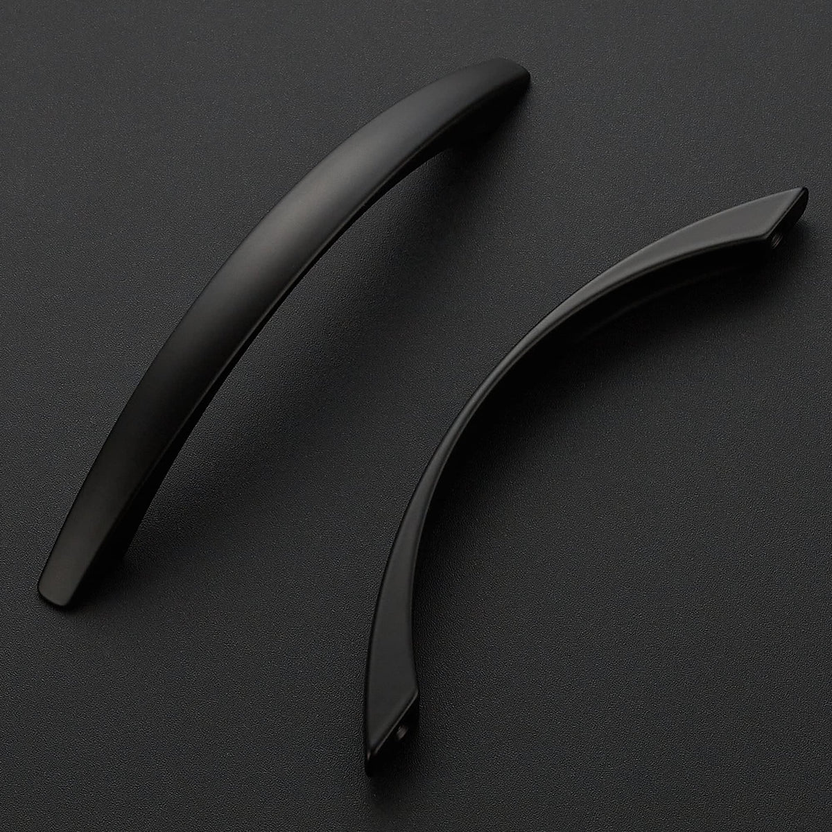 10 Pack Cabinet Pulls 5 Inch Matte Black Curved Drawer Pulls Cupboard Arch Pulls for Dresser Drawer Cabinet Hardware