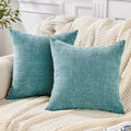 Decorative Square Throw Pillow Covers 20"x20" Inch Set of 2, Super Soft Chenille Pillows Farmhouse Fall Pillowcase