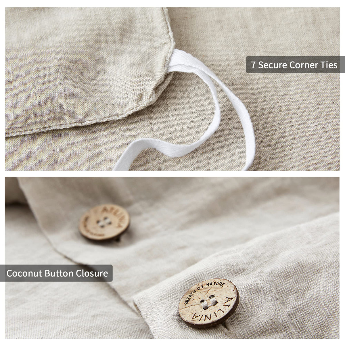100% Flax Linen Duvet Cover Set Natural Linen Bedding