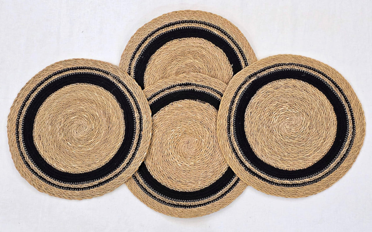 14" Round Woven Seagrass Charger Placemats - Circle Border