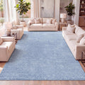 Haze Solid Low-Pile Classic Blue Indoor Area Rug, Coastal, Bohemian, Minimalist, Classic, Easy-Cleaning, Pet