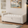 48" Ottoman with Storage, Tufted Storage Ottoman Bench, Convenient Living Room Fabrics Bench Seat, Entryway Shoe