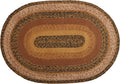 Kettle Grove Jute Oval Area Rug Primitive Country Style Detached Non Skid Pad 24x36