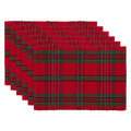 Farmhouse Christmas Plaid Dining Table & Kitchen Décor, Holiday Placemat Set, 13x19, Red & Green, 6 Count