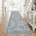 Non Slip Runner Rug Long Carpet Runners Grey - Soft Thin Washable Stain and Spill Resistant for Wide Entryway