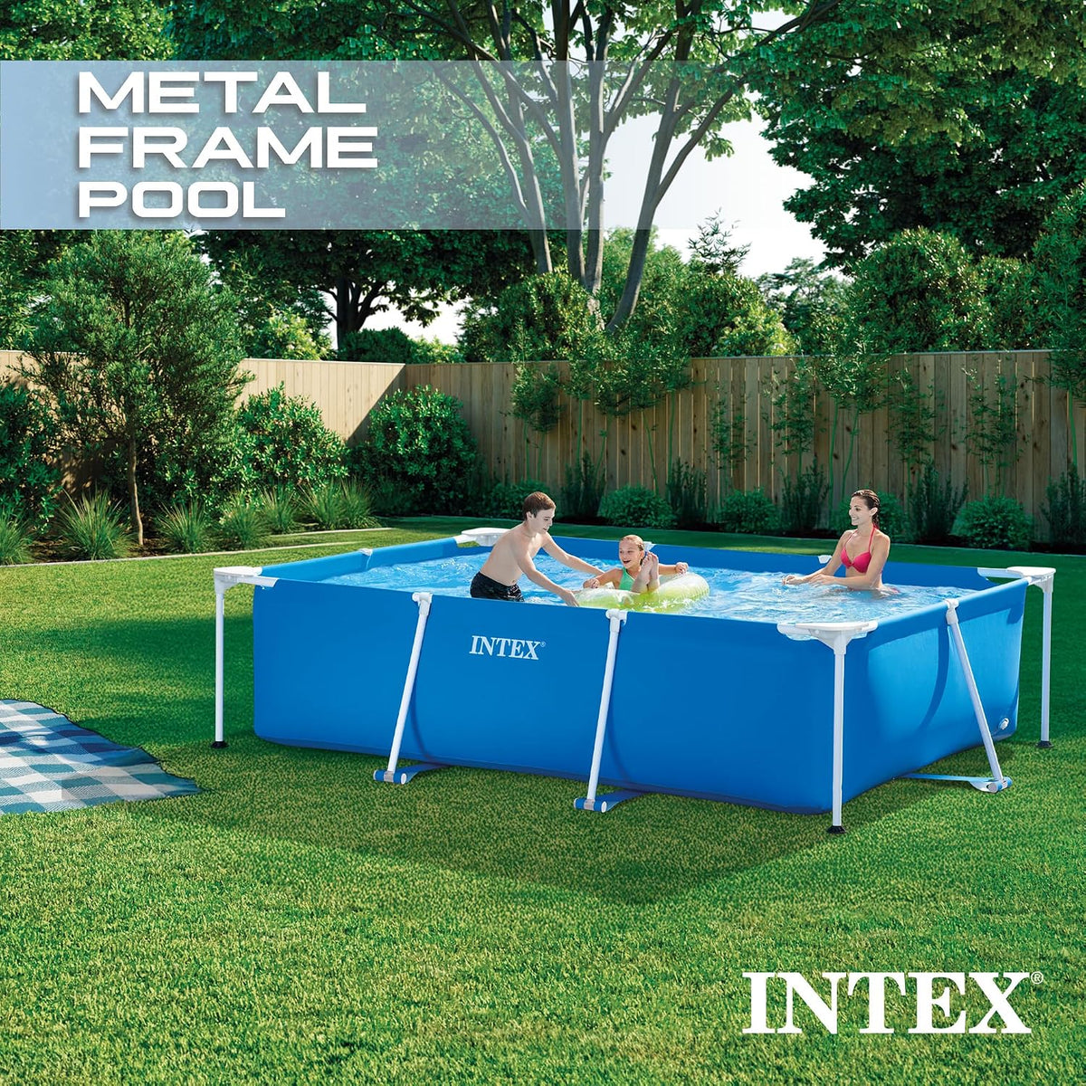 Metal Frame 9ft 10in x 6ft 6.75in x 29.5in Above Ground Swimming Pool | 28272EH -Pool Only (Pump Not Included)