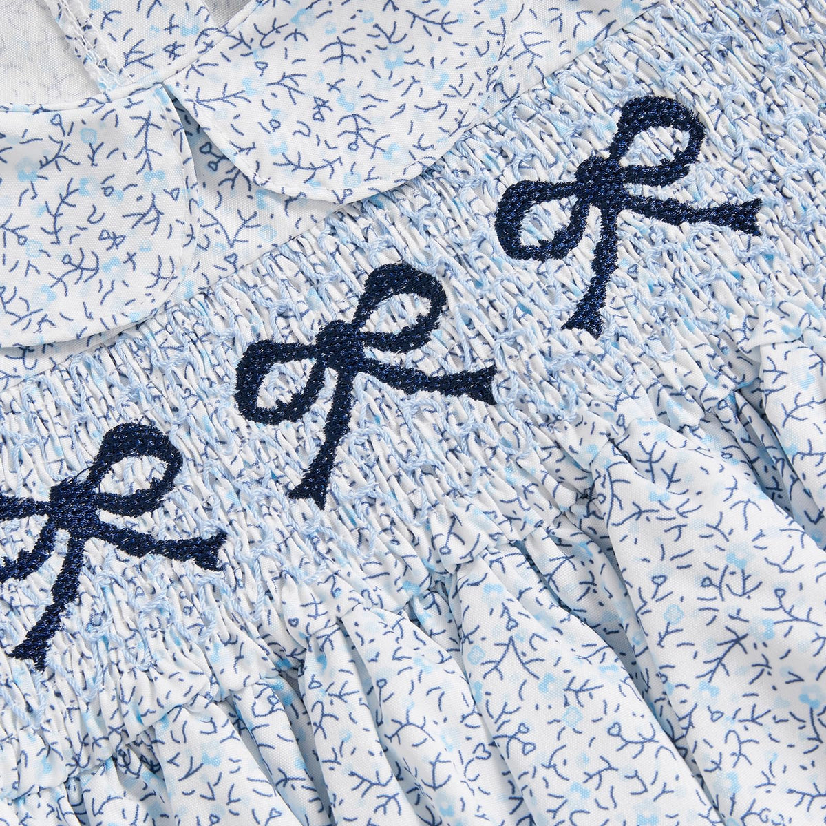 Summer Clothes Newborn Baby Girl Romper Dress Bow Embroidery Peter Pan Collar Short Sleeve Bodysuit Top