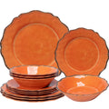 12 Piece Lightweight Fall Melamine Dishes Dinnerware Set for Party Camping