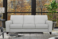 Bergen 87" Dove Gray Genuine Leather Square Arm Sofa
