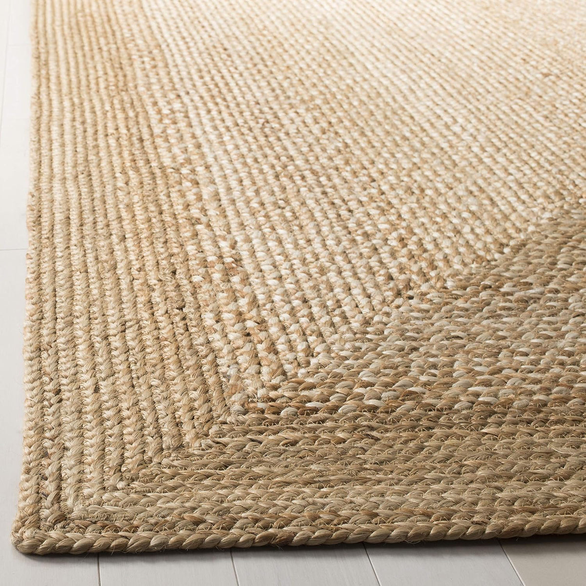Natural Fiber Collection Area Rug, Natural & Ivory, Handmade Farmhouse Boho Coastal Rustic Jute, Ideal for