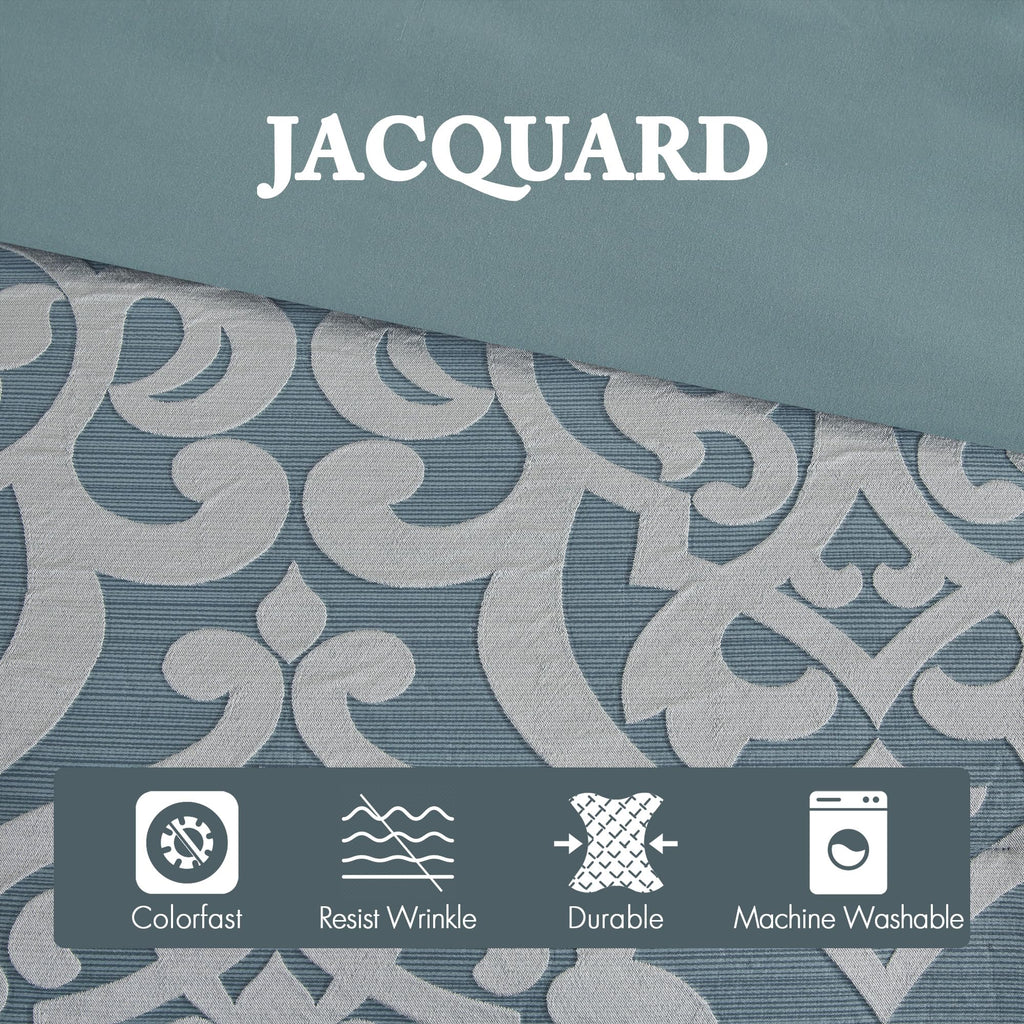 Modern Jacquard Damask Medallion Comforter Set, 8PC King