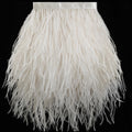 5-7inch Off-White Ostrich Feather Trim for DIY Sewing,2Yards