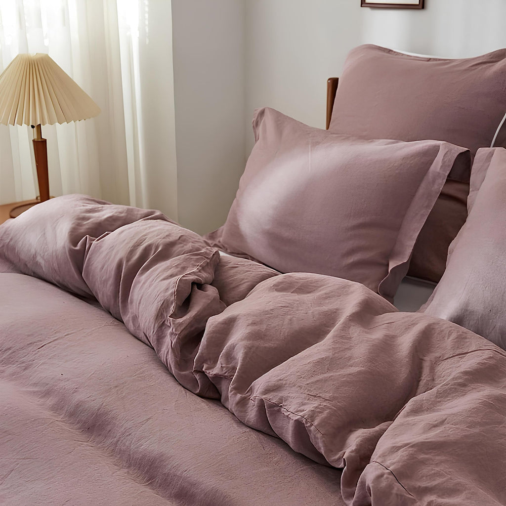Dusty Rose Cotton Duvet Cover Comforter Cover Stonewashed Cotton Bedding Cover with 2 Pillowcase Custom Sizes Cotton