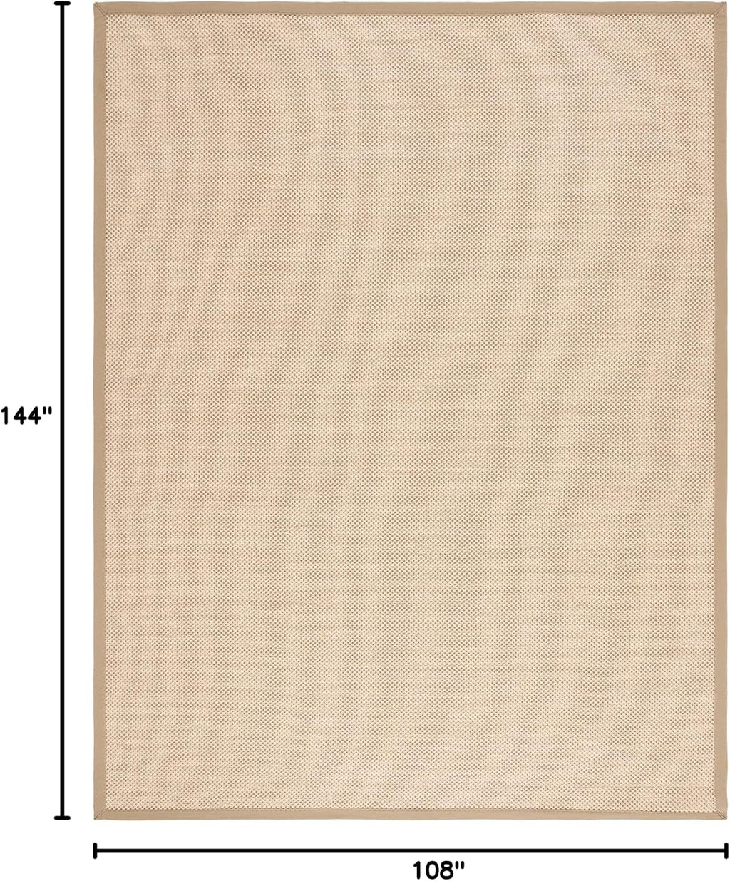 Area Rug - Natural Fiber Collection - Large - Maize & Linen Color, Sisal, Woven Design with Border (NF141B)