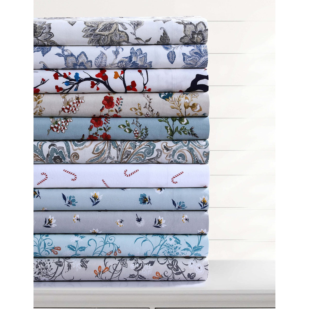 Extra Deep Pocket Flannel Sheet Set, Ayana Grey