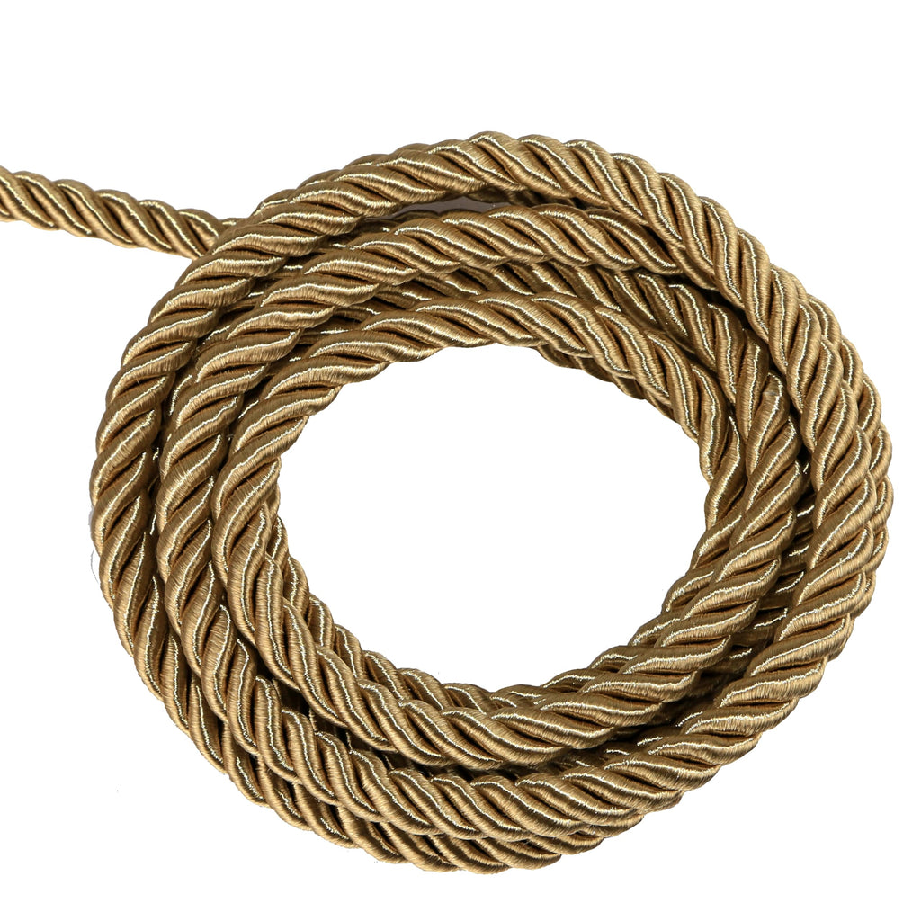 M Twisted Cord Trim Rope(Gold) - 10 Yards 8m