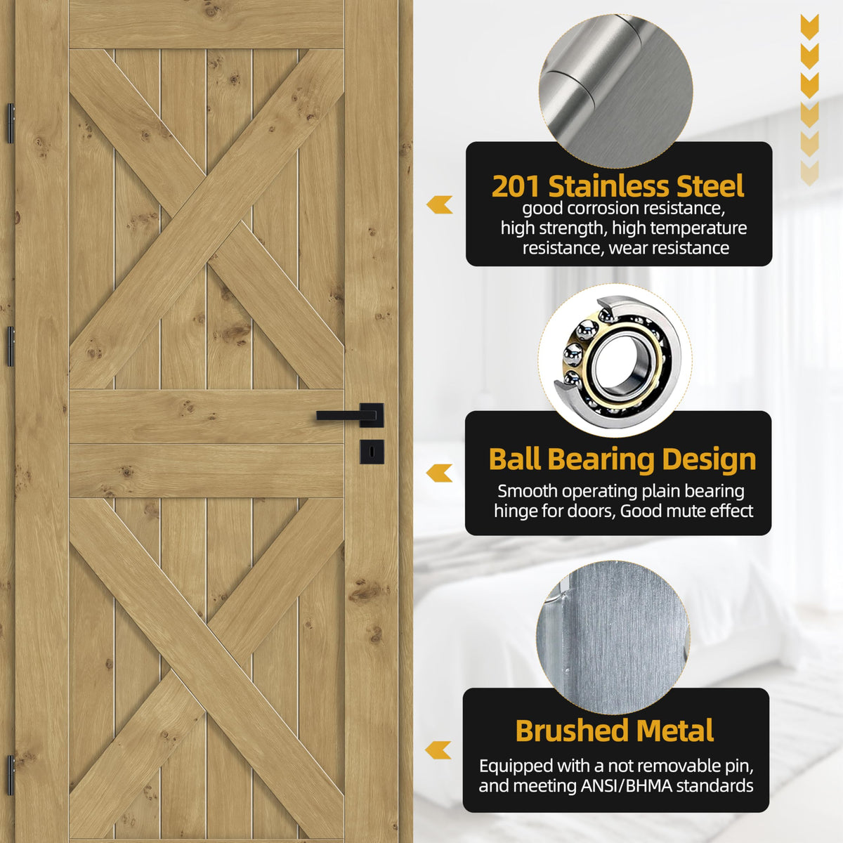 4.5 inch X 4.5 inch Heavy Duty Commercial Door Hinge
