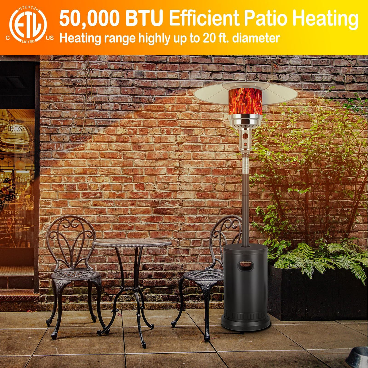 50, 000 BTU, Propane Patio Heater