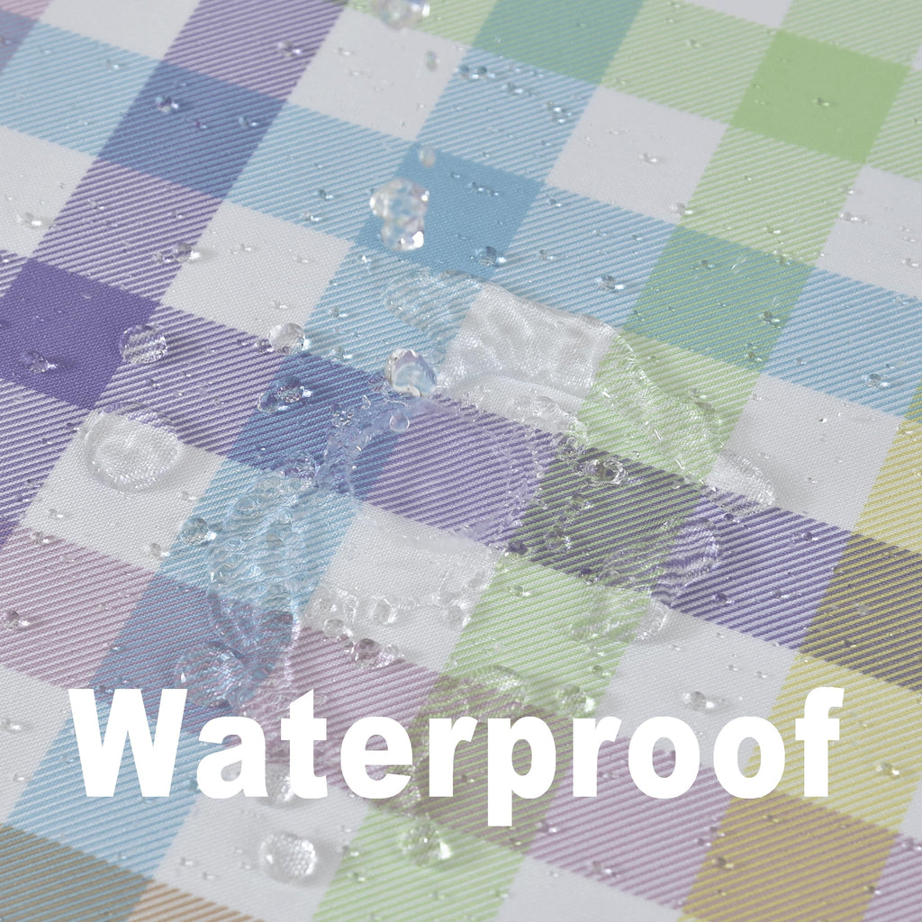 Easter Sunday Spring Plaid Tablecloth - Colorful Rectangular 58x102 Inch Water Resistant Table Cloth for