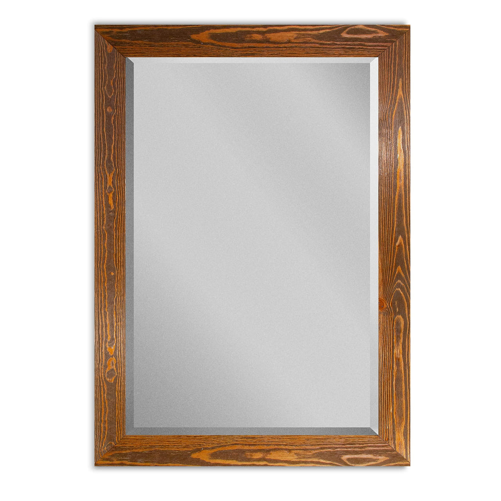 Maple Rustic Mirror Rectangular Barnwood Framed Wall Mirror Decor, Vertical or Horizontal Hanging, 41x29