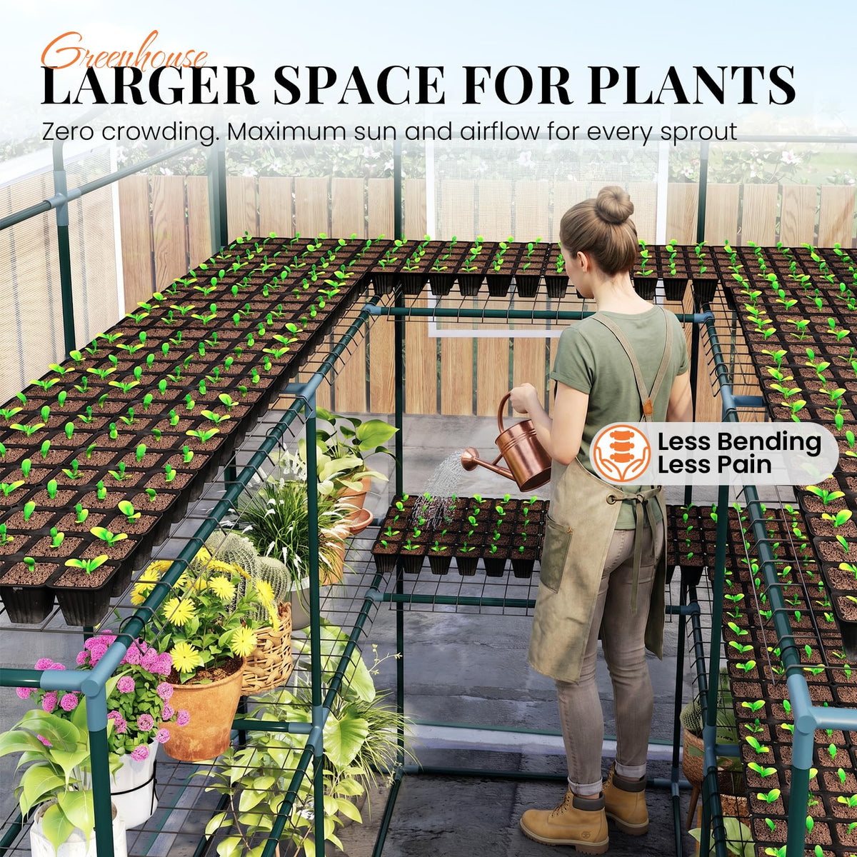 Premium Greenhouse for Outdoors, 56x56x77" Upgraded PVC Cover