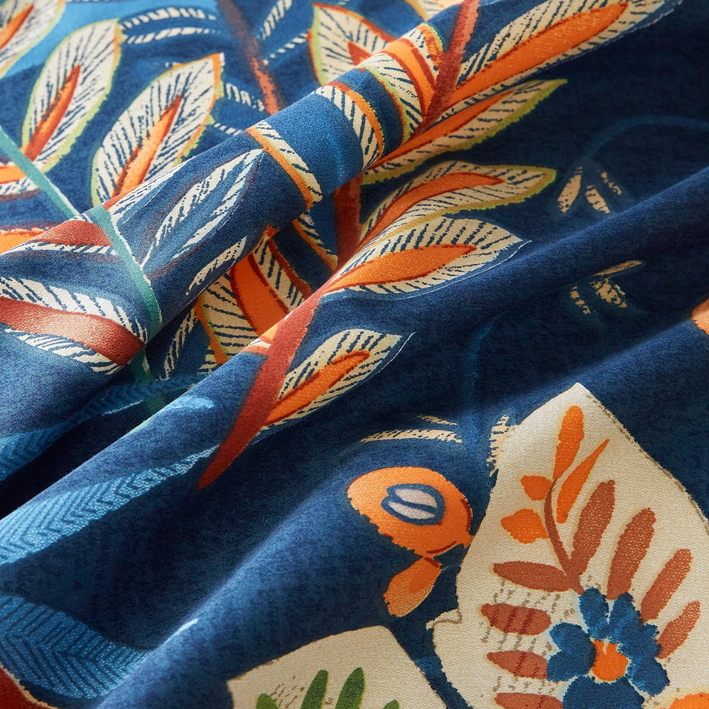 Aquatic Botanical Duvet Cover 100% Egyptian Cotton 3 Pcs Set