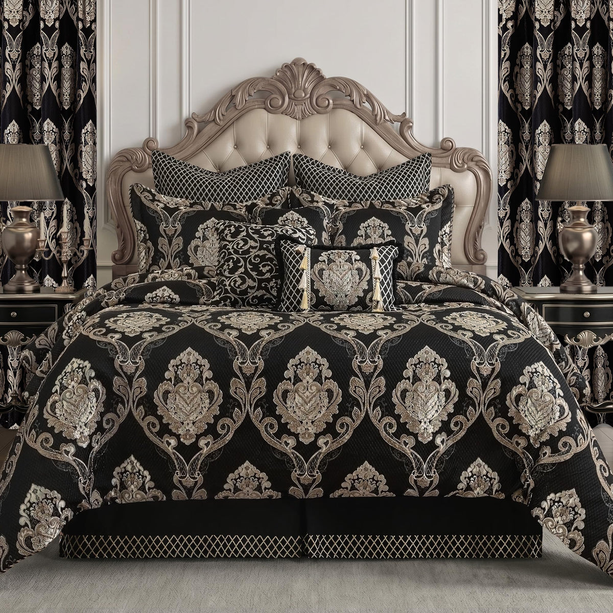 9-Piece Comforter Set, European Damask Bedding Set