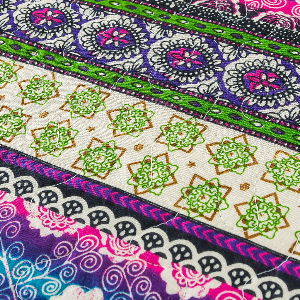 Cotton Bedspread Quilt Sets - Reversible Patchwork Coverlet Set, Striped Jacquard Pattern