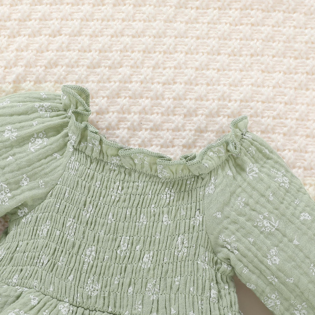 Baby Girl Romper Cute Infant Girls Cotton Clothes Long Sleeve Dress with Headband Fall Winter Outfits