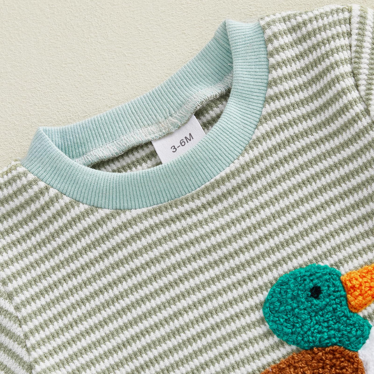 Infant Baby Boy Short Sleeve Romper Jumpsuit Pants Mallard Duck Waffle Knit Outfit Summer One Piece Clothes