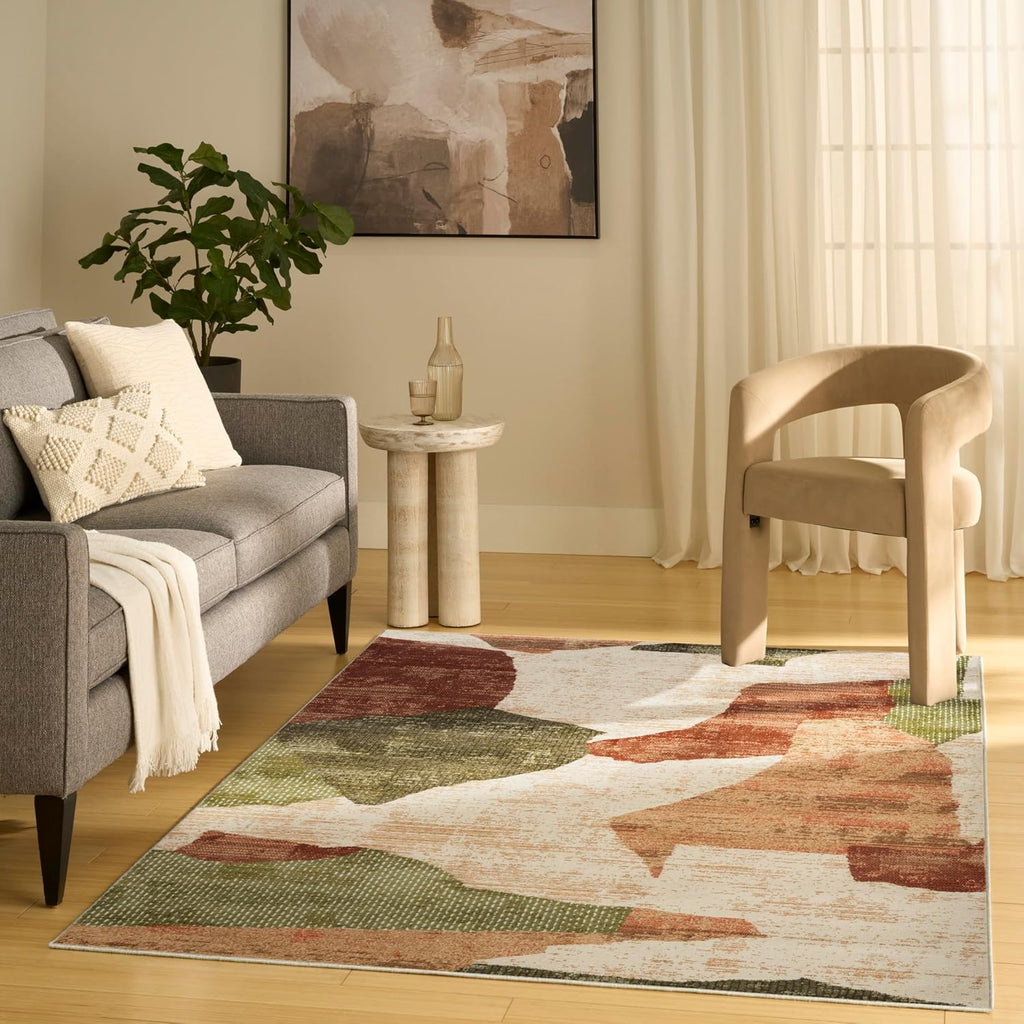 Home Nordic Beige Multi Area Rug - Easy Clean, Non Shedding, Bed Room, Living Room, Dining Room, Kitchen