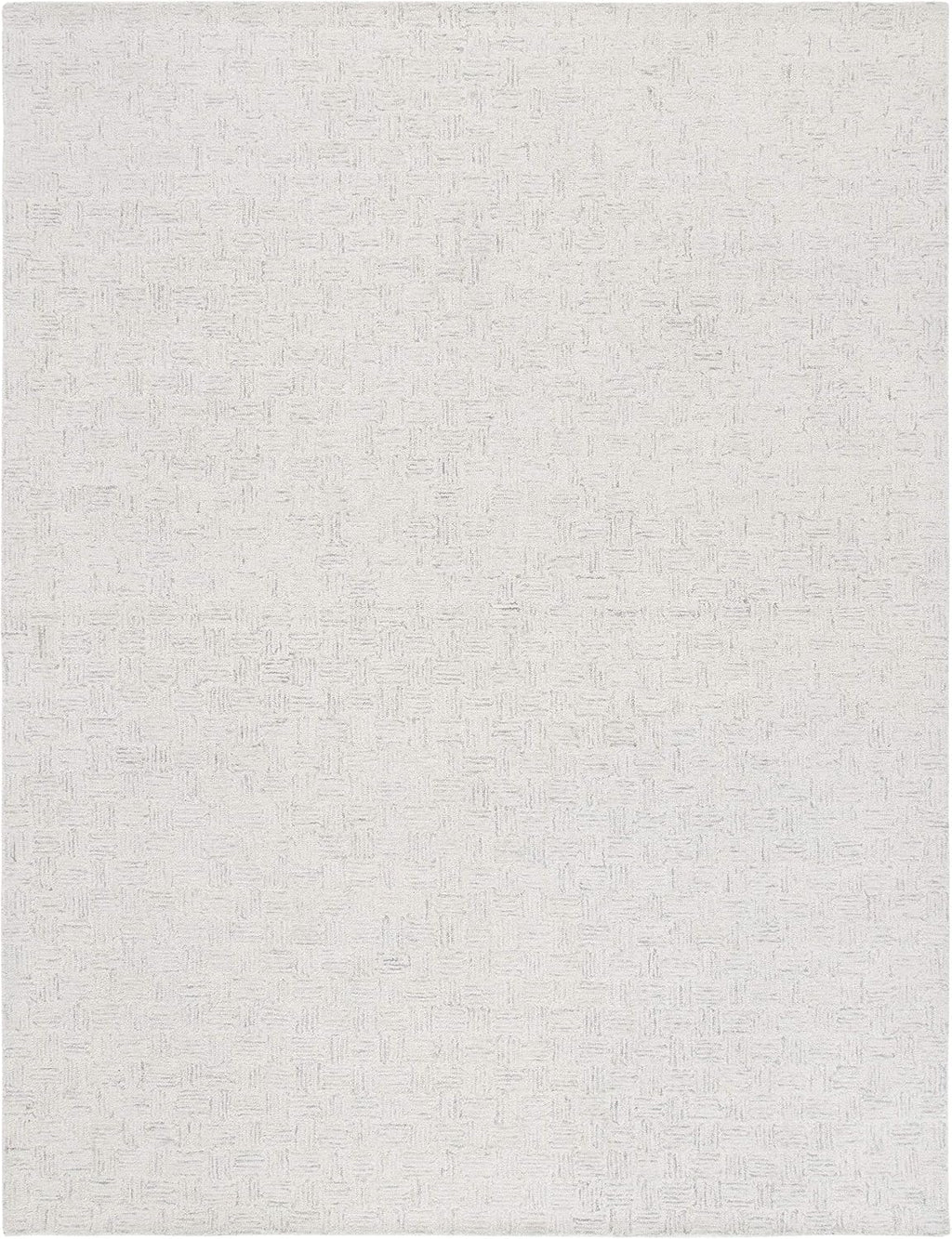 Area Rug - Micro-Loop Collection - Large - Light Grey & Ivory, Handmade Wool, Ideal, Dining Space (MLP537F)