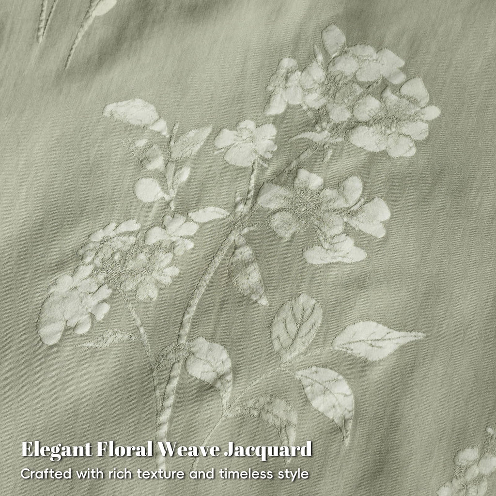 Cotton Jacquard Comforter Set, Soft Breathable, Dusty Sage