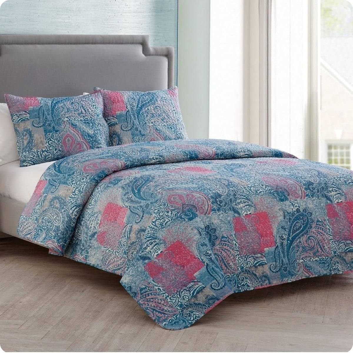 Ava Paisley Quilt Set, 3-Piece